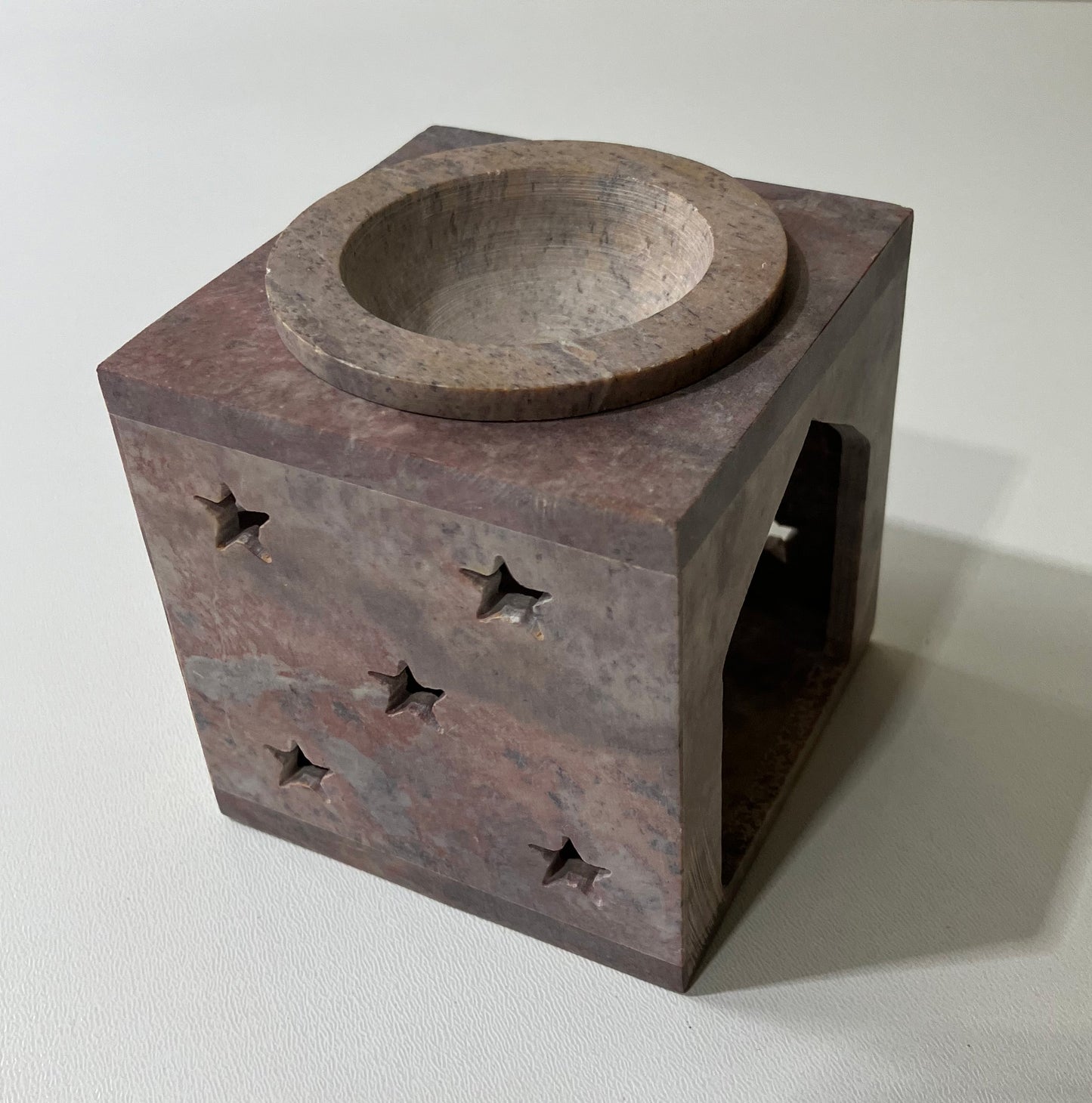 Hand-Carved Stone Oil Burner for Aromatherapy