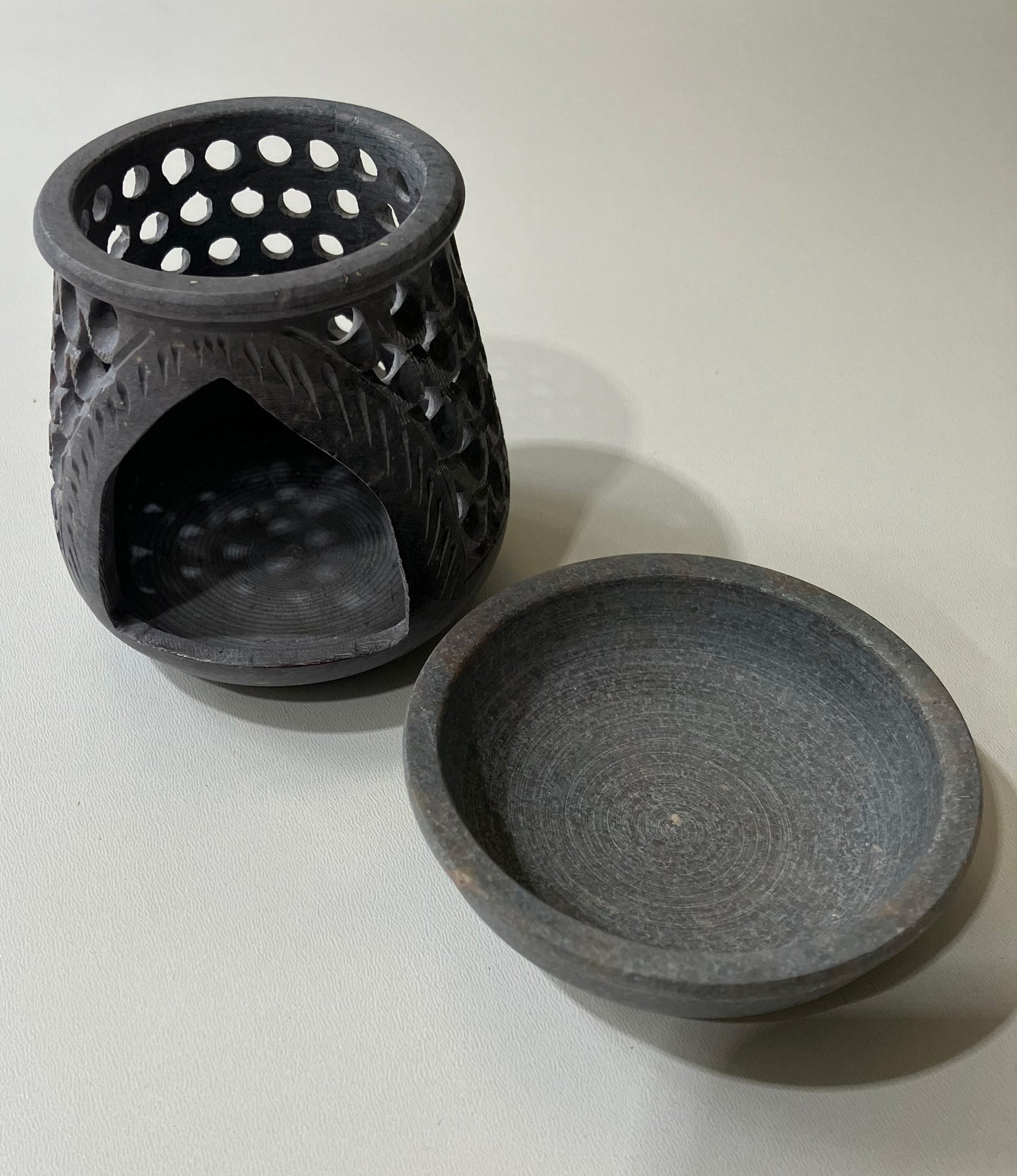 Charcoal Gray Stone Oil Burner