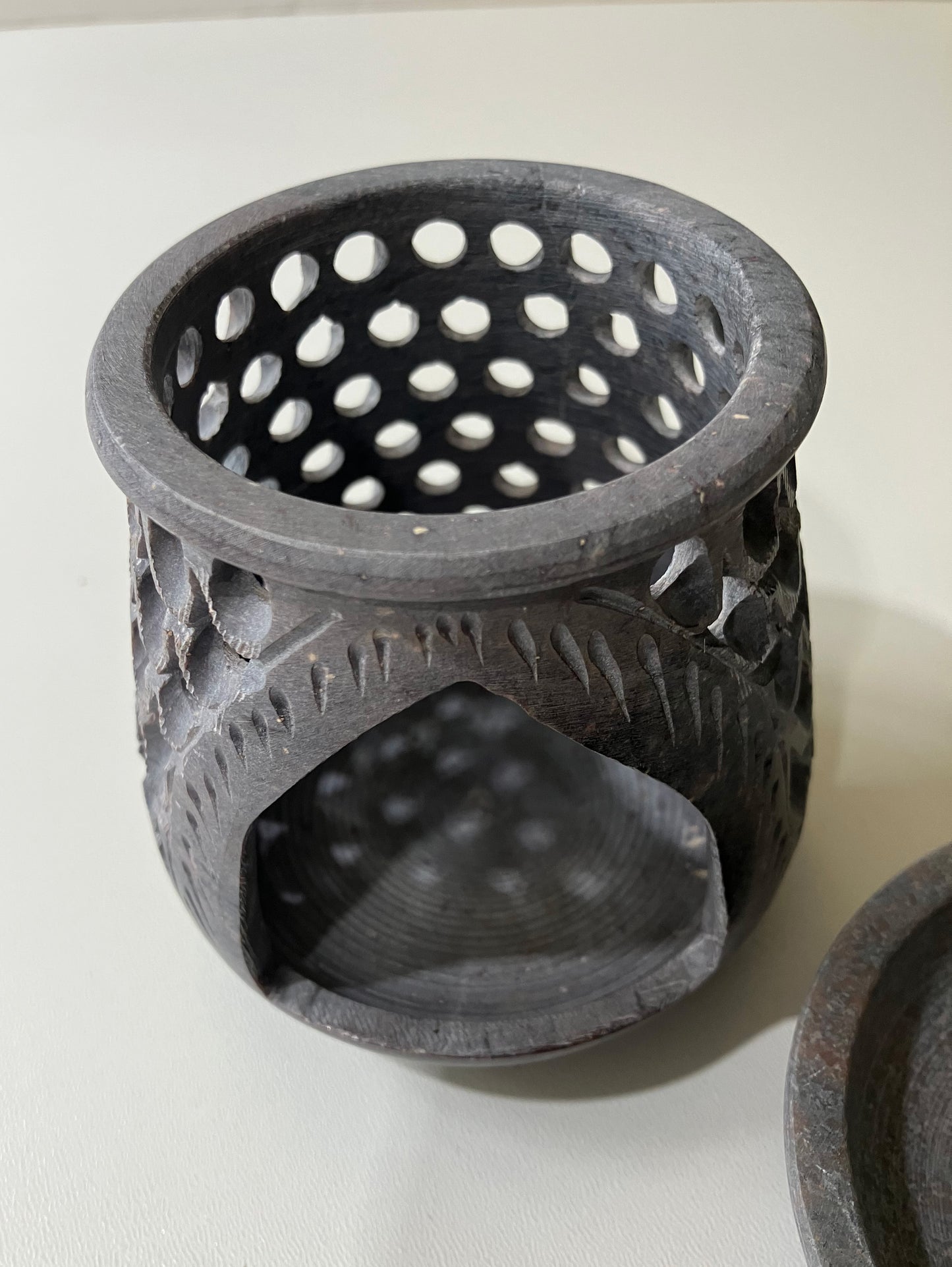 Charcoal Gray Stone Oil Burner