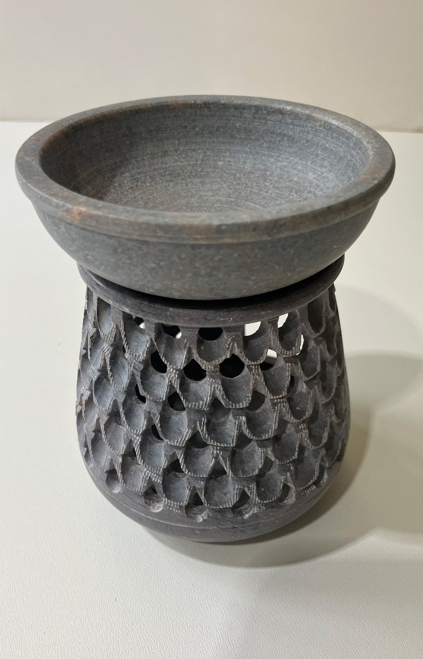 Charcoal Gray Stone Oil Burner