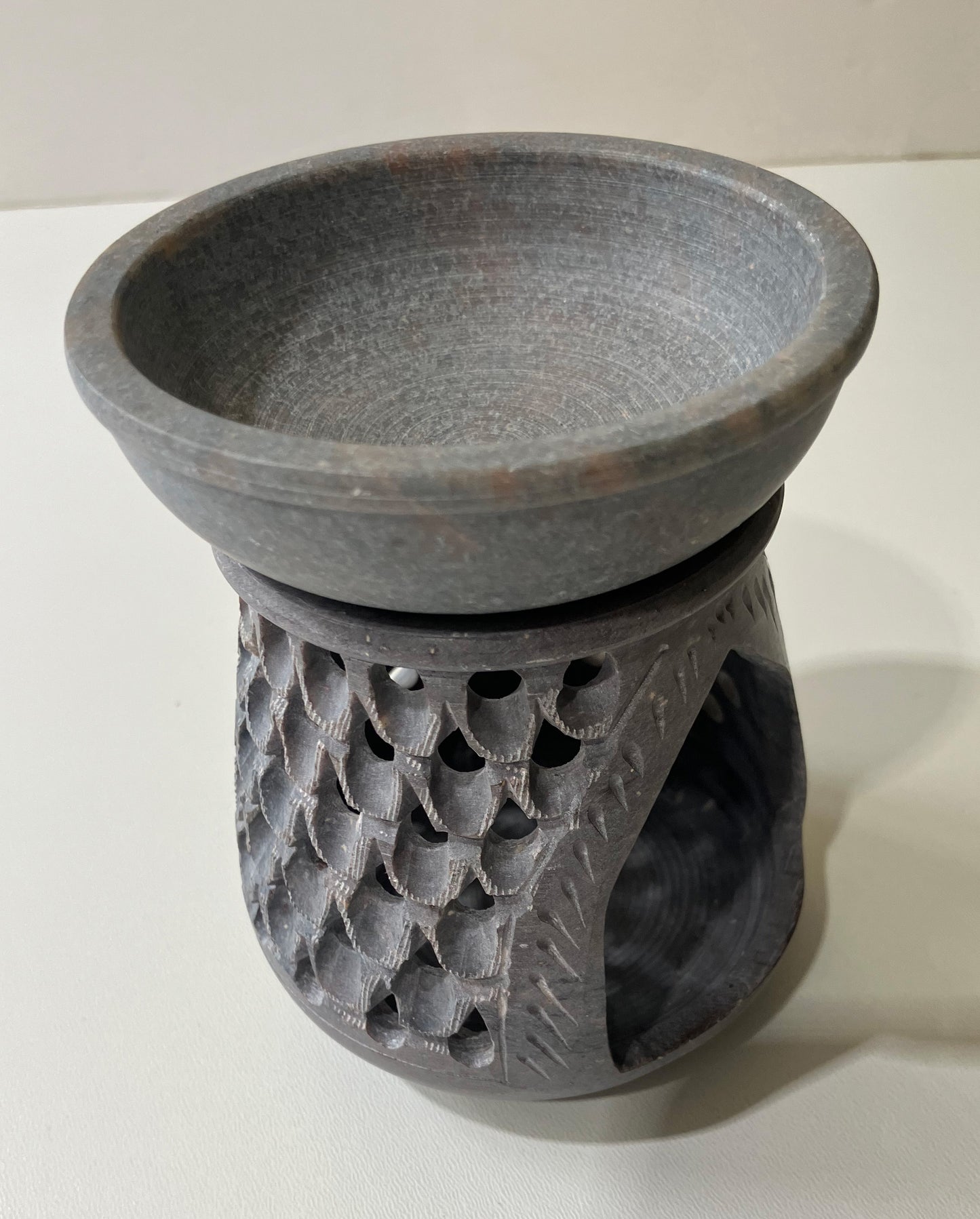 Charcoal Gray Stone Oil Burner