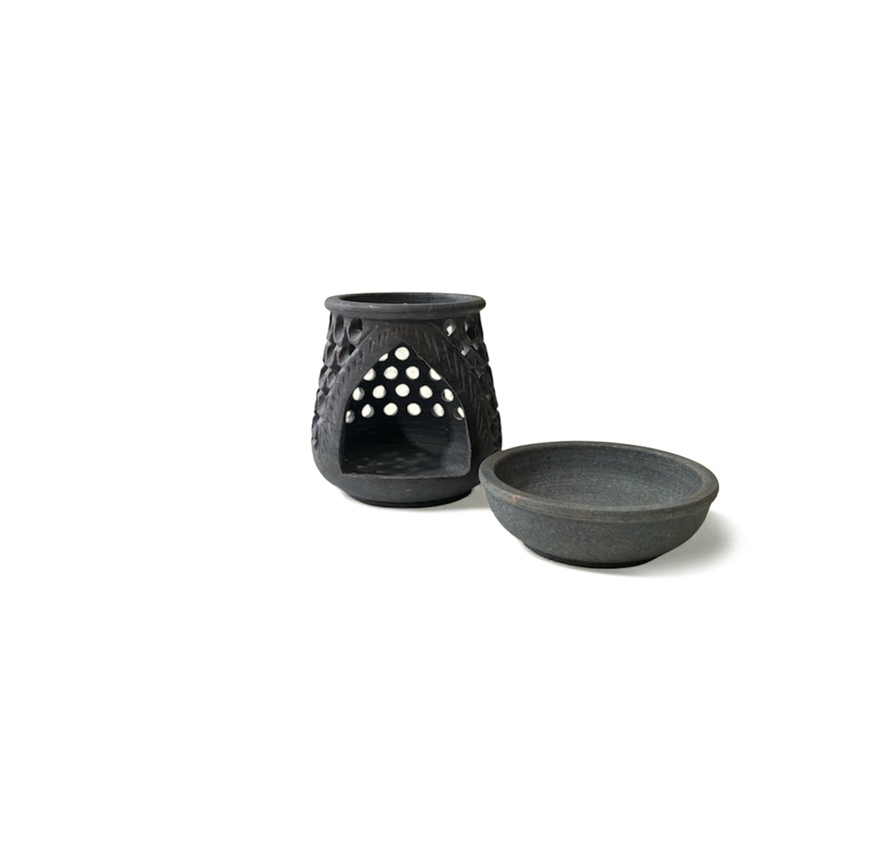 Charcoal Gray Stone Oil Burner