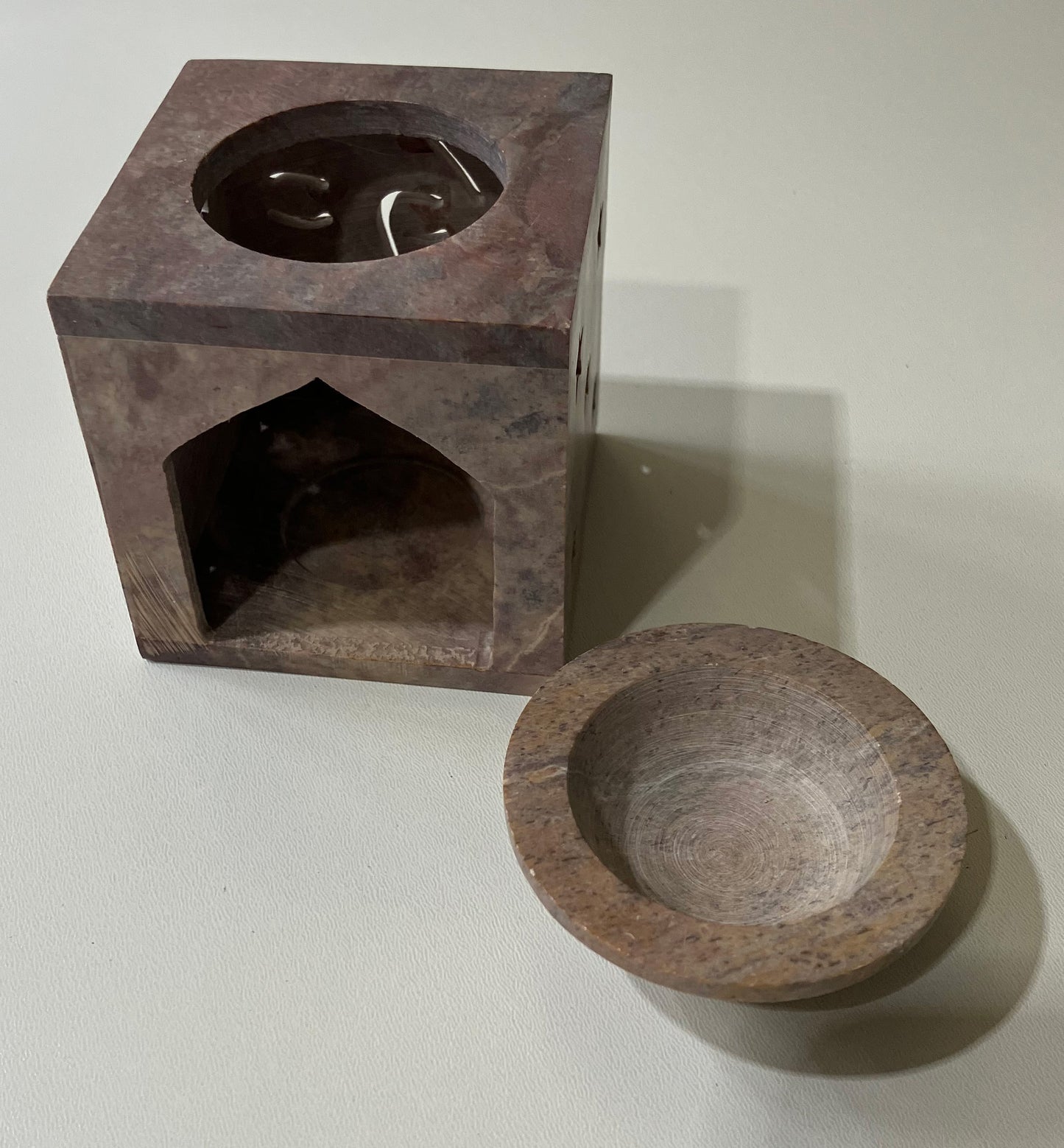 Hand-Carved Stone Oil Burner for Aromatherapy