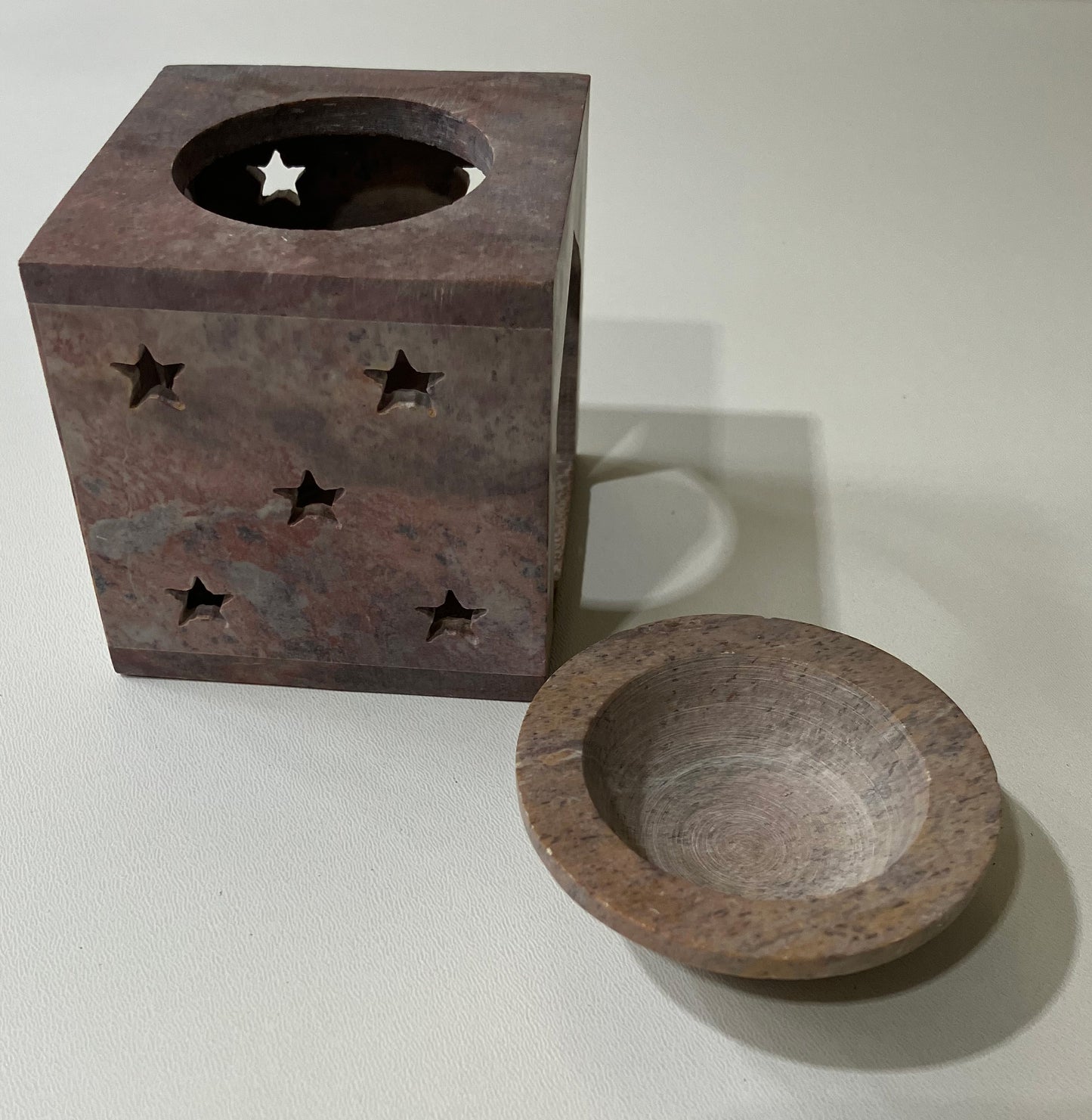 Hand-Carved Stone Oil Burner for Aromatherapy