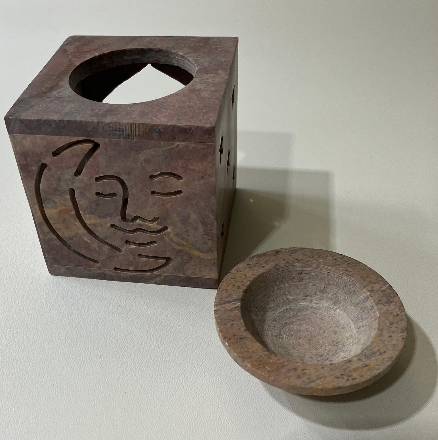 Hand-Carved Stone Oil Burner for Aromatherapy